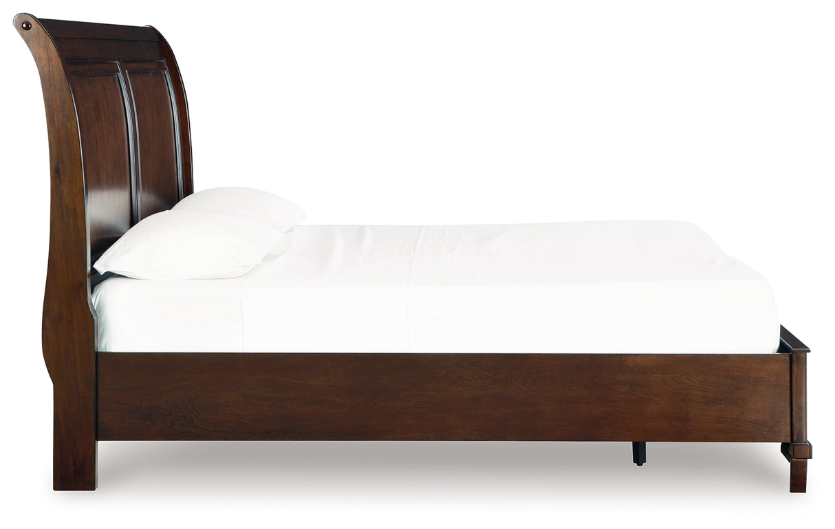 Trellington Brown King Sleigh Storage Bed from Ashley Furniture - Luna Furniture
