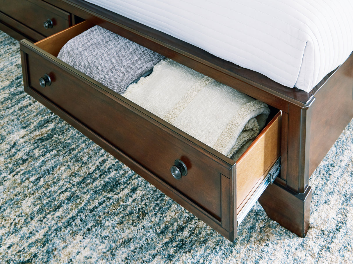 Trellington Brown King Sleigh Storage Bed from Ashley Furniture - Luna Furniture