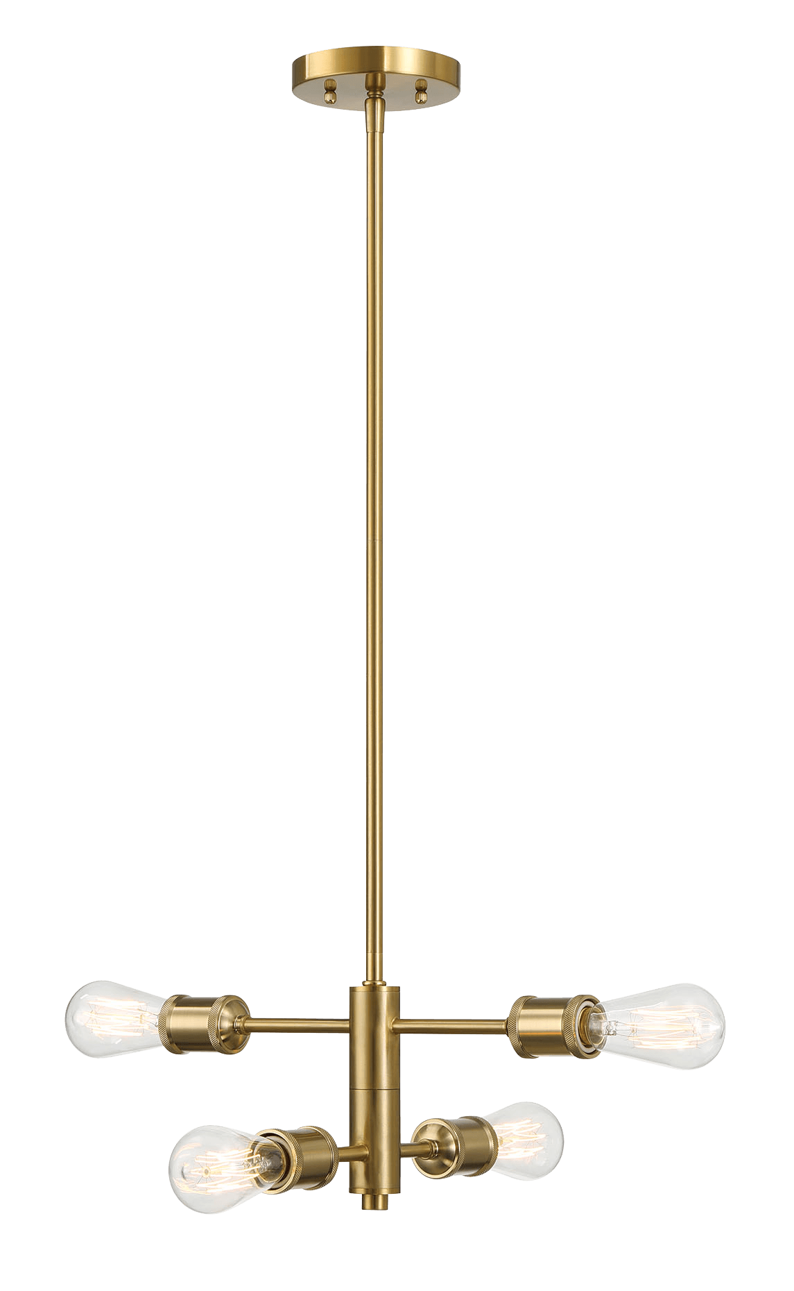 Trellis Four Lights Modern Gold Chandelier Vintage Pendant Fixture for Living Room Dining Kitchen 15"W × 6.75"H from Midinmod - Luna Furniture