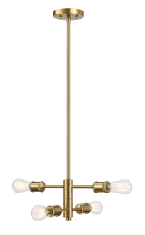 Trellis Four Lights Modern Gold Chandelier Vintage Pendant Fixture for Living Room Dining Kitchen 15"W × 6.75"H from Midinmod - Luna Furniture