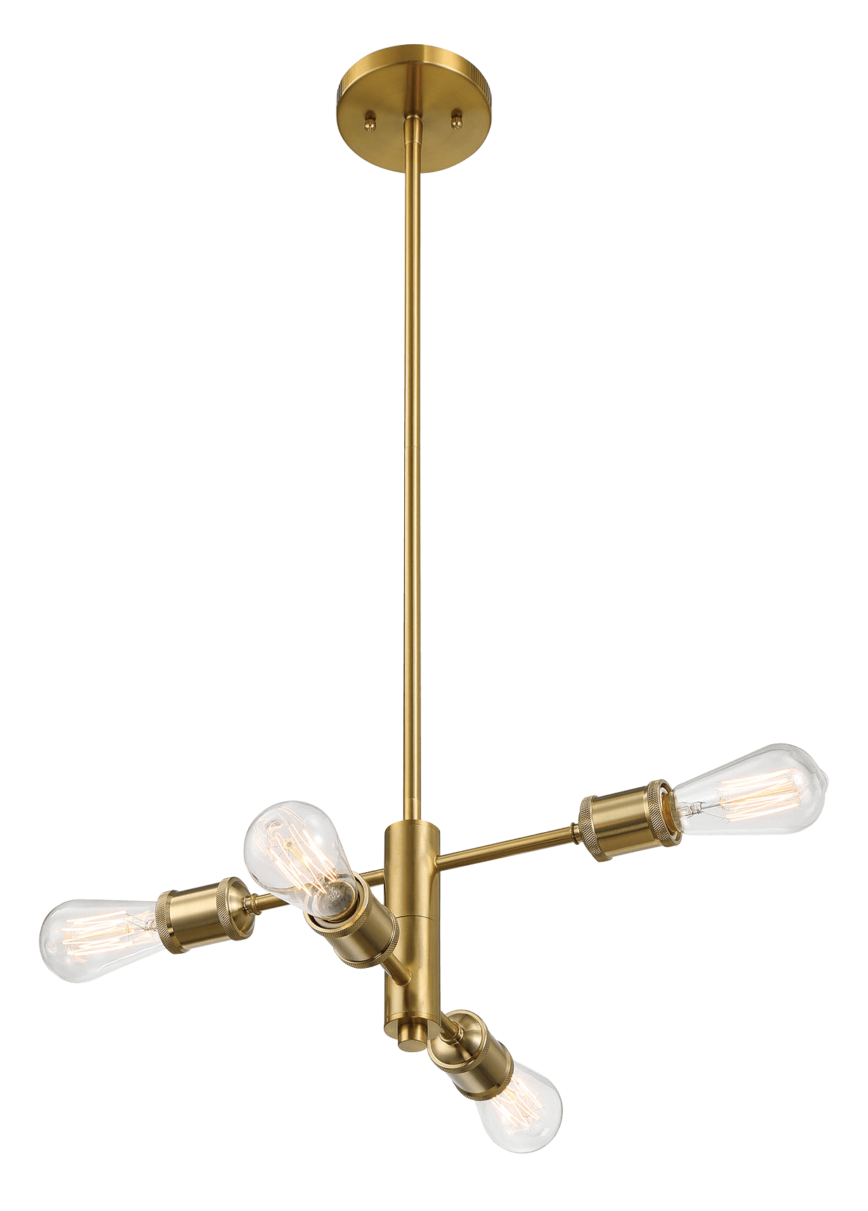 Trellis Four Lights Modern Gold Chandelier Vintage Pendant Fixture for Living Room Dining Kitchen 15"W × 6.75"H from Midinmod - Luna Furniture