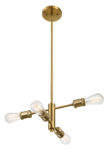 Trellis Four Lights Modern Gold Chandelier Vintage Pendant Fixture for Living Room Dining Kitchen 15"W × 6.75"H from Midinmod - Luna Furniture