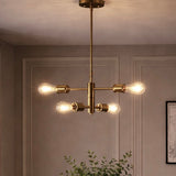 Trellis Four Lights Modern Gold Chandelier Vintage Pendant Fixture for Living Room Dining Kitchen 15"W × 6.75"H from Ashcroft Furniture - Luna Furniture