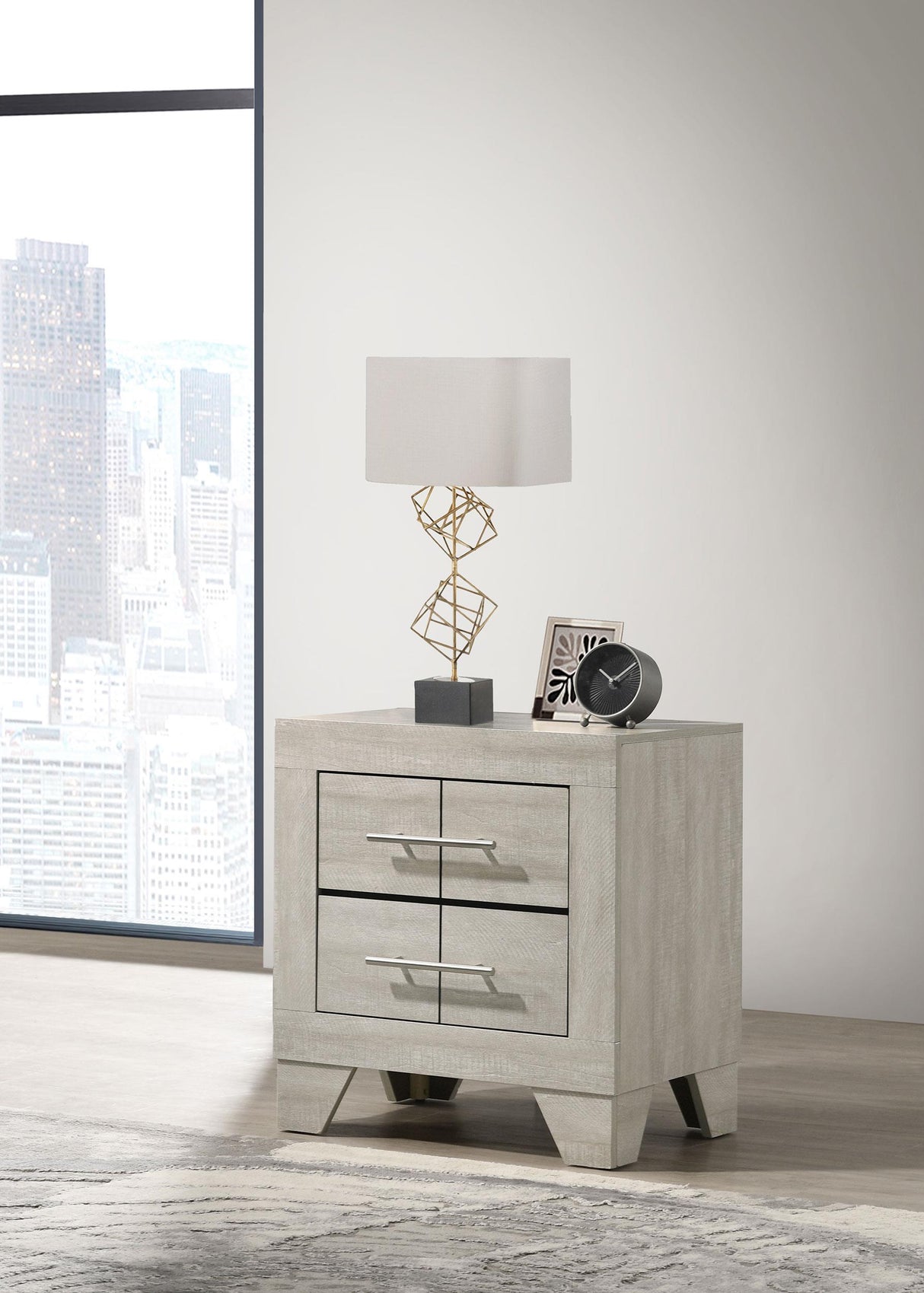 Trenton Rustic Cream 2-Drawer Nightstand from Coaster - Luna Furniture