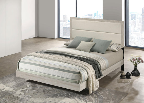 Trenton Rustic Cream 54-inch Wood Eastern King Panel Bed