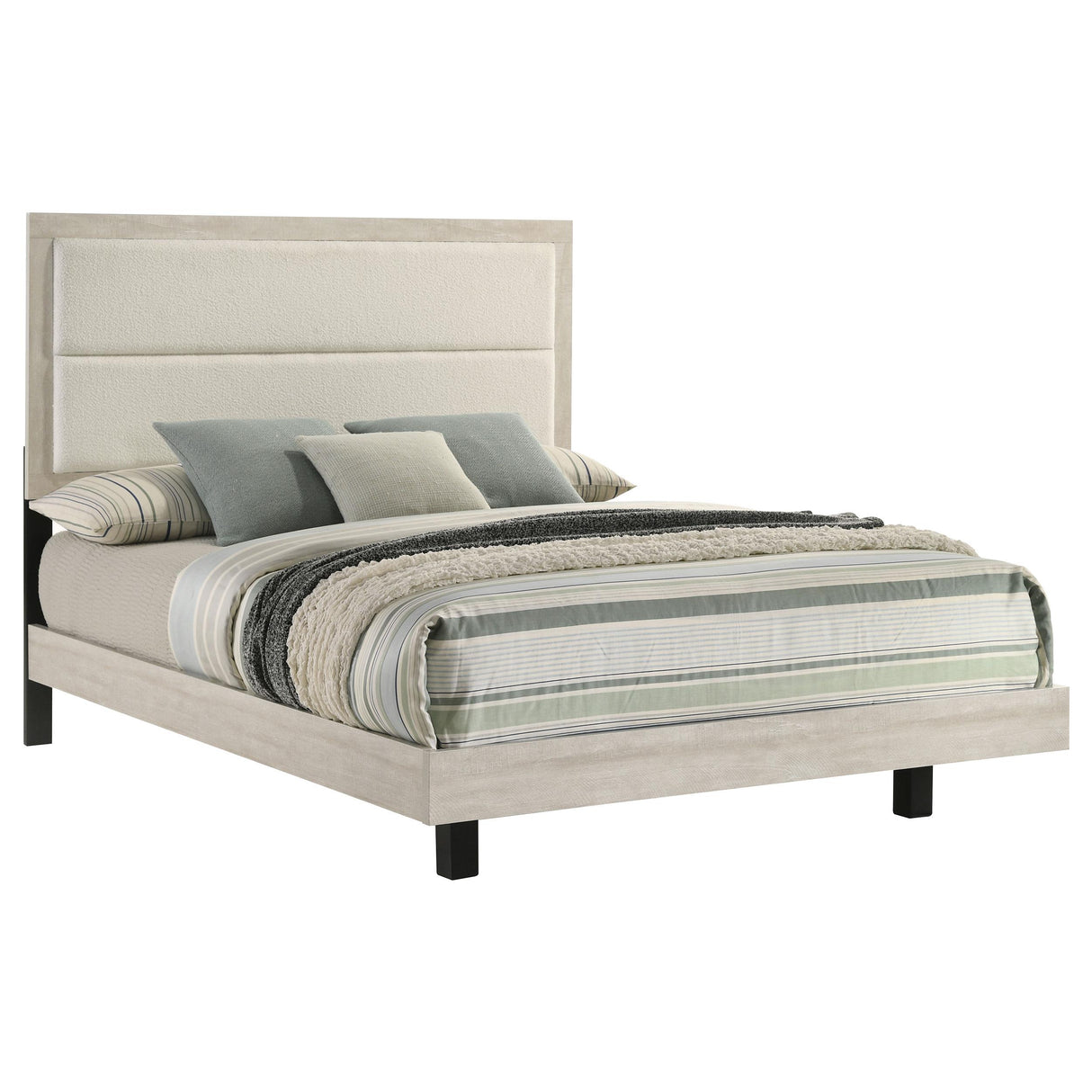 Trenton Rustic Cream 54-inch Wood Eastern King Panel Bed from Coaster - Luna Furniture