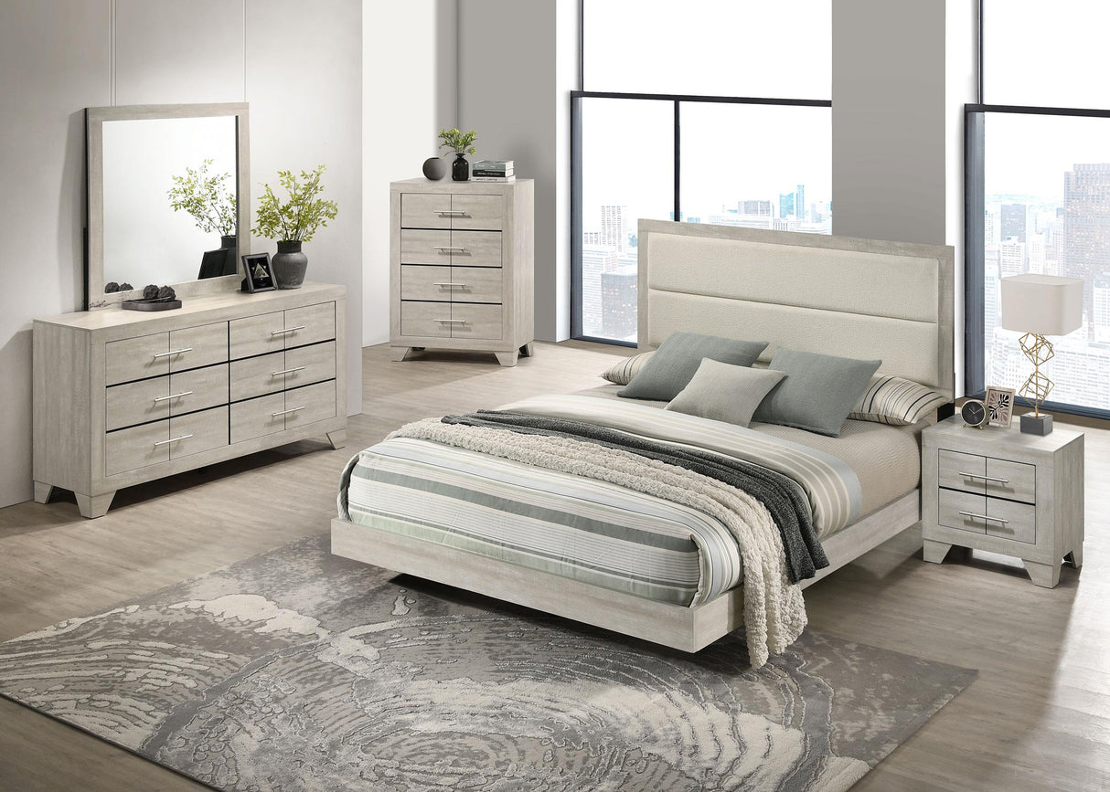 Trenton Rustic Cream 54-inch Wood Eastern King Panel Bed from Coaster - Luna Furniture