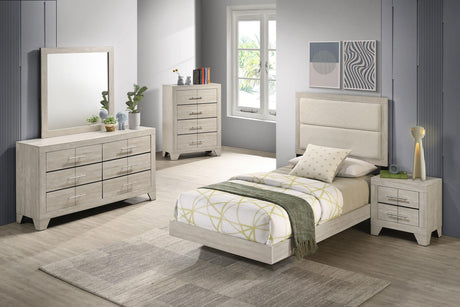 Trenton Rustic Cream 54-inch Wood Twin Panel Bed from Coaster - Luna Furniture