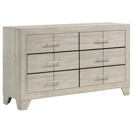 Trenton Rustic Cream 6-Drawer Bedroom Dresser from Coaster - Luna Furniture