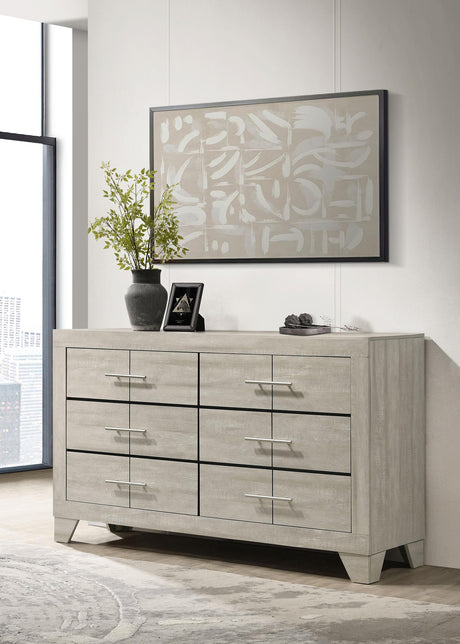 Trenton Rustic Cream 6-Drawer Bedroom Dresser from Coaster - Luna Furniture