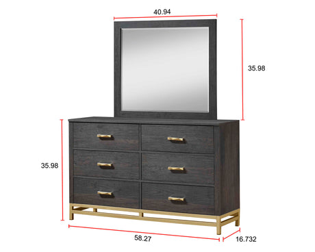 Trevor Brown/Gold Dresser Mirror (Mirror Only) from Crown Mark - Luna Furniture
