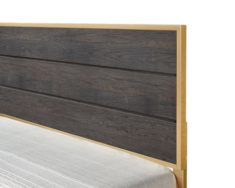 Trevor Brown/Gold King Panel Bed from Crown Mark - Luna Furniture