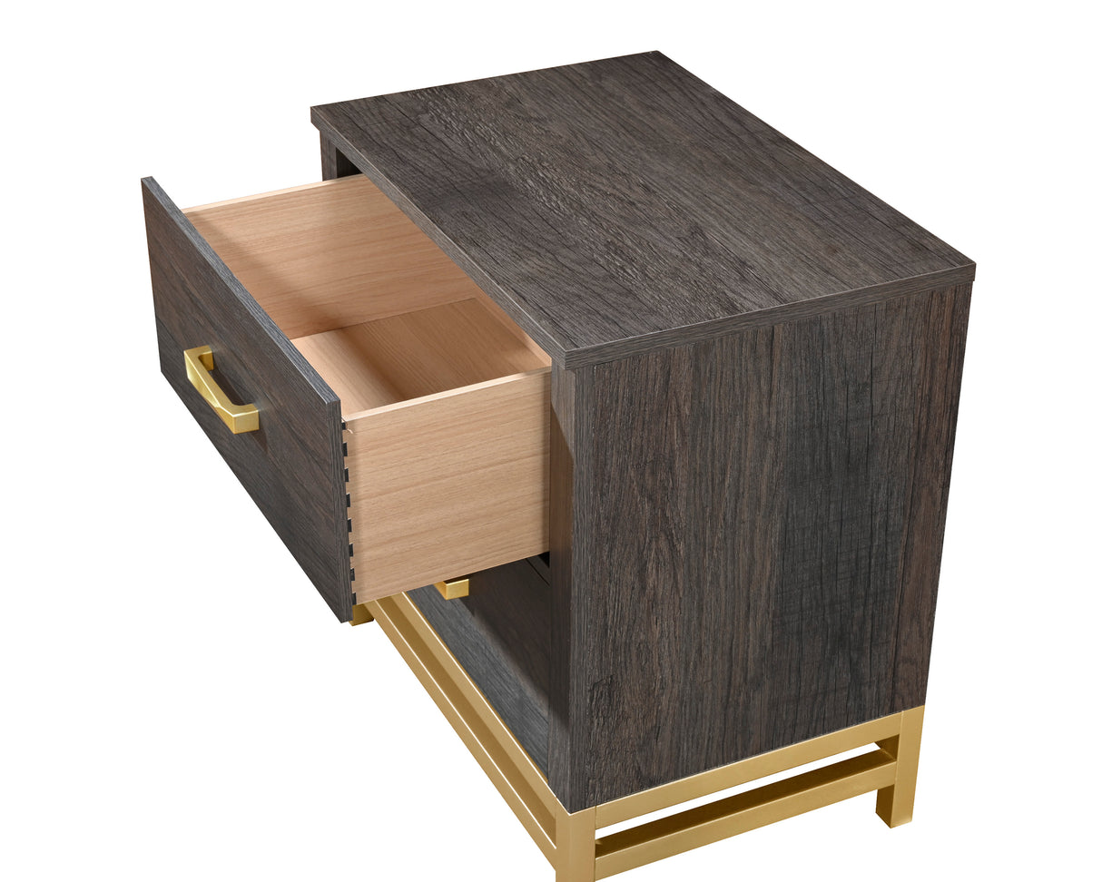 Trevor Brown/Gold Nightstand from Crown Mark - Luna Furniture