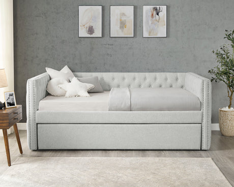 Trina Dove Gray Twin Daybed with Trundle from Crown Mark - Luna Furniture