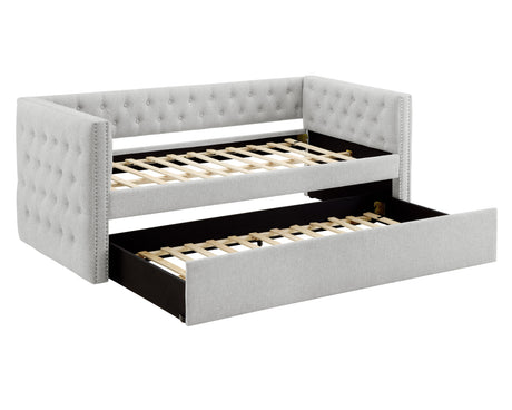 Trina Dove Gray Twin Daybed with Trundle from Crown Mark - Luna Furniture