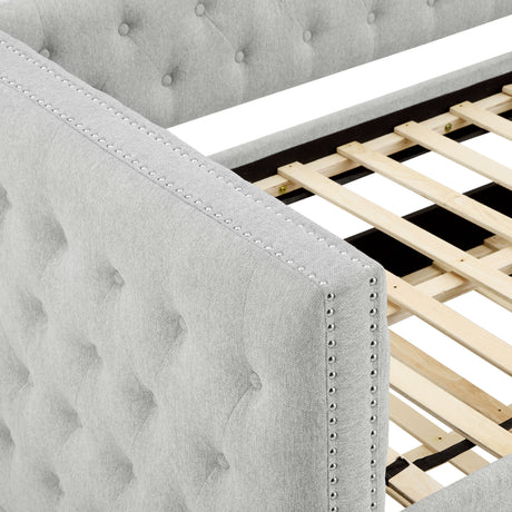 Trina Dove Gray Twin Daybed with Trundle from Crown Mark - Luna Furniture