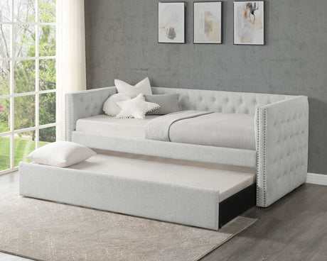 Trina Dove Gray Twin Daybed with Trundle from Crown Mark - Luna Furniture