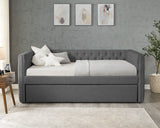 Trina Gunmetal Gray Daybed with Trundle from Crown Mark - Luna Furniture