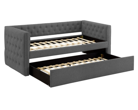 Trina Gunmetal Gray Daybed with Trundle from Crown Mark - Luna Furniture