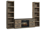 Trinell Brown 3-Piece Entertainment Center with Electric Fireplace from Ashley - Luna Furniture