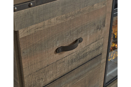 Trinell Brown 4-Piece Entertainment Center with Electric Fireplace from Ashley - Luna Furniture