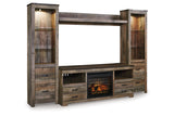 Trinell Brown 4-Piece Entertainment Center with Electric Fireplace from Ashley - Luna Furniture