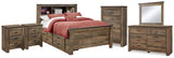 Trinell Brown Full Bookcase Storage Bed, Dresser, Mirror, Chest and 2 Nightstands from Ashley - Luna Furniture