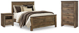 Trinell Brown Queen Panel Bed, Chest and 2 Nightstands from Ashley - Luna Furniture