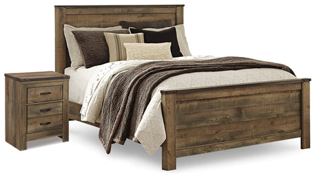 Trinell Brown Queen Panel Bed and Nightstand from Ashley - Luna Furniture