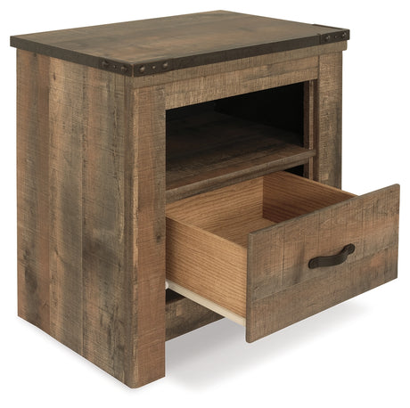 Trinell Brown Queen Poster Bed, Dresser, Mirror and Nightstand from Ashley - Luna Furniture