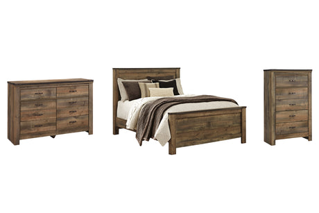 Trinell Queen Panel Bed with Dresser and Chest in Brown from Ashley - Luna Furniture