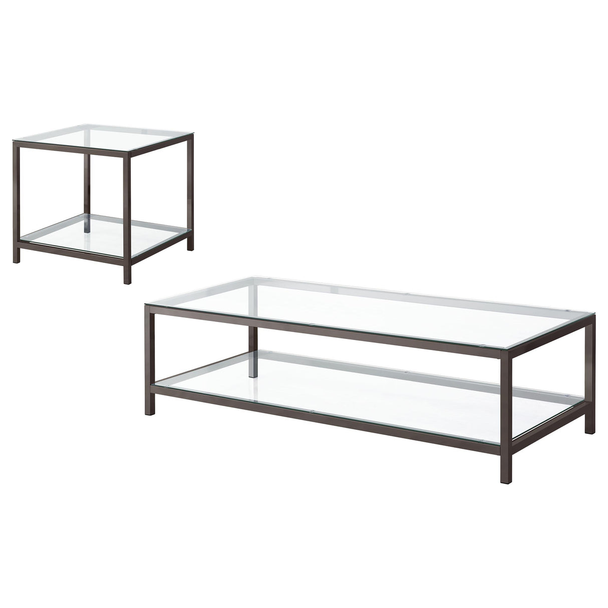 Trini Black Nickel 2-Piece Coffee and End Table Set from Coaster - Luna Furniture