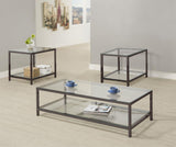 Trini Black Nickel 3-Piece Coffee and End Table Set from Coaster - Luna Furniture