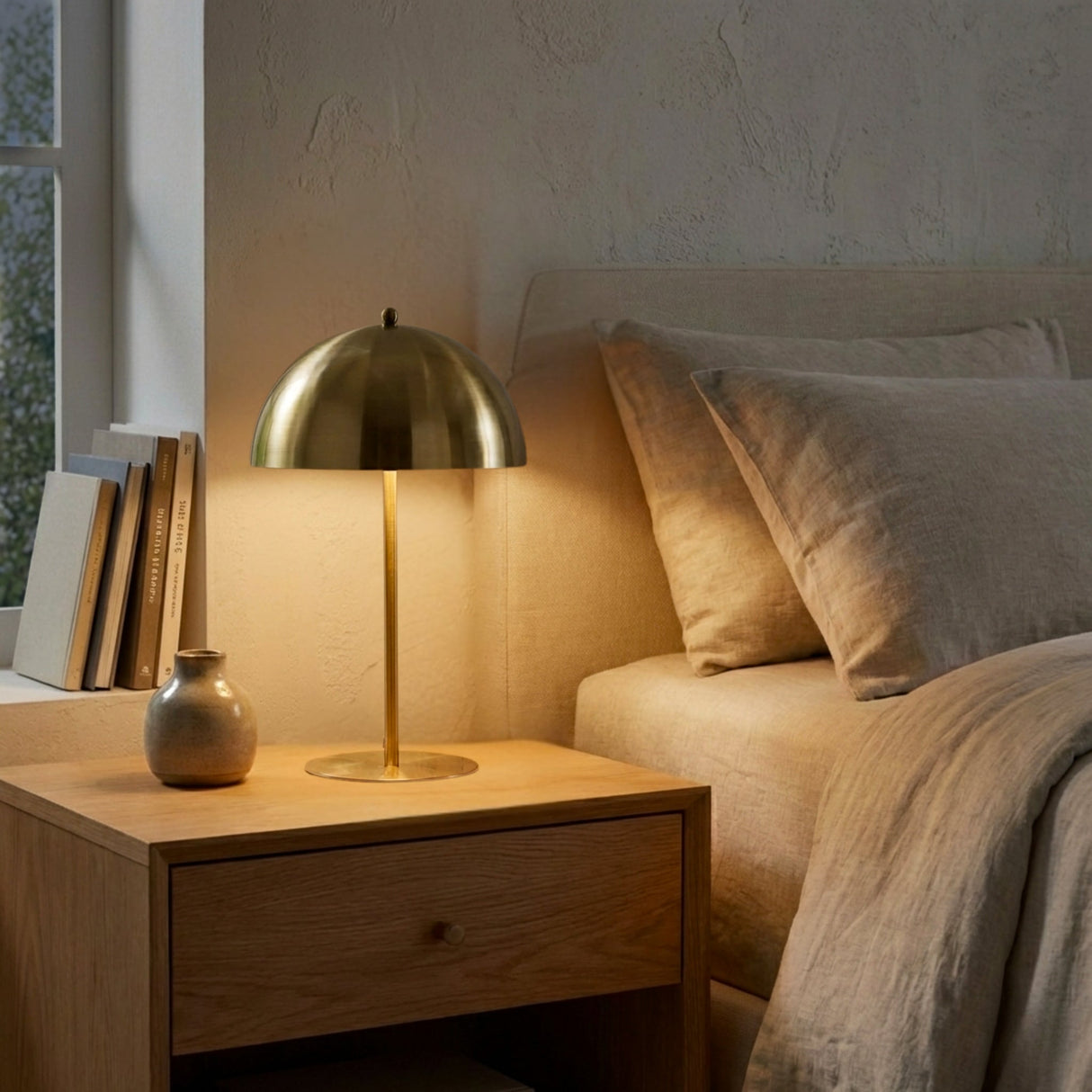 Tundra Table Lamp - Gold outer - White inner from Ashcroft Furniture - Luna Furniture
