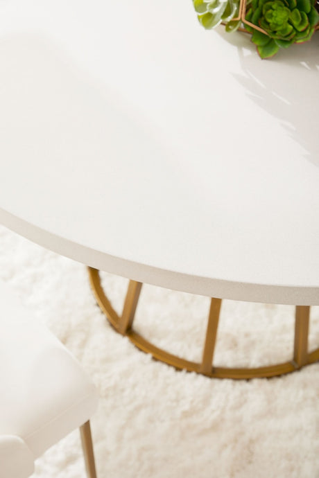 Turino 54" Round Dining Table Concrete Top from Essentials For Living - Luna Furniture