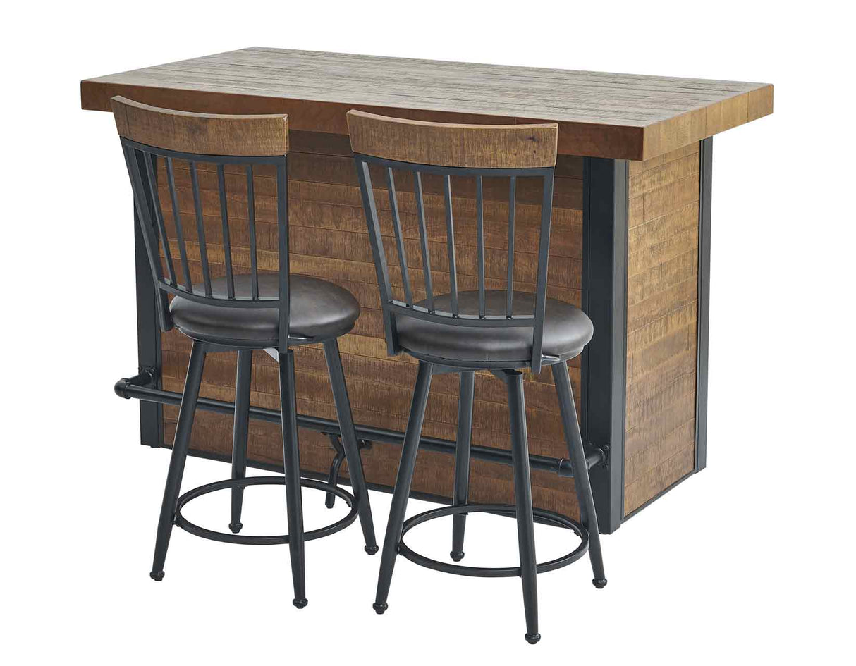 Tyler Chestnut/Black 3-Piece 38-inch Counter Bar Set from Steve Silver - Luna Furniture