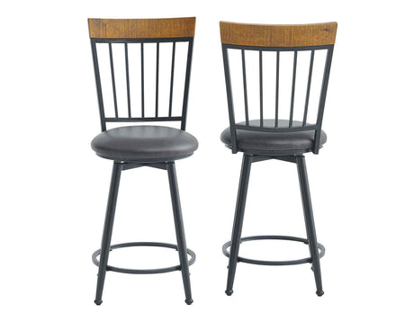 Tyler Chestnut/Black 3-Piece 38-inch Counter Bar Set from Steve Silver - Luna Furniture