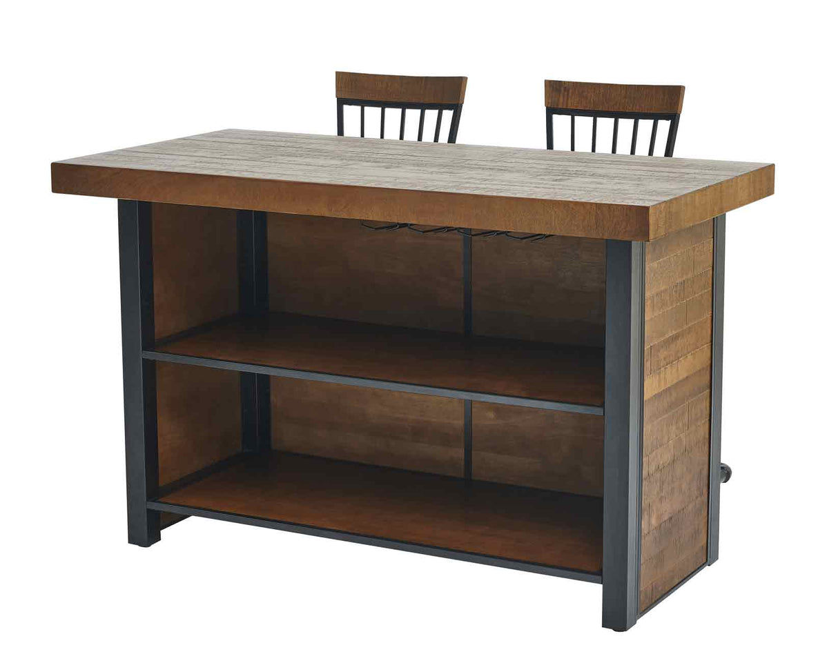 Tyler Chestnut/Black 3-Piece 38-inch Counter Bar Set from Steve Silver - Luna Furniture