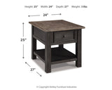 Tyler Creek 2 End Tables in Grayish Brown/Black from Ashley - Luna Furniture