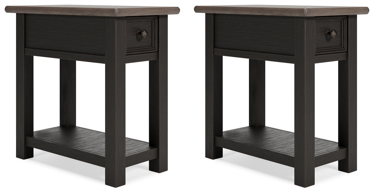 Tyler Creek 2 End Tables in Grayish Brown/Black from Ashley - Luna Furniture