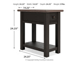 Tyler Creek 2 End Tables in Grayish Brown/Black from Ashley - Luna Furniture
