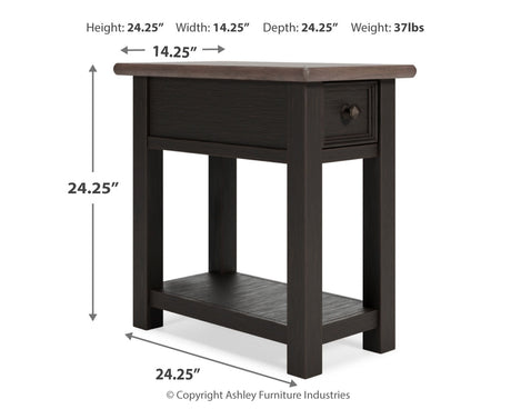 Tyler Creek 2 End Tables in Grayish Brown/Black from Ashley - Luna Furniture