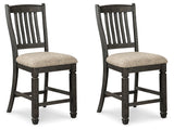 Tyler Creek 2-Piece Bar Stool in Black/Grayish Brown from Ashley - Luna Furniture