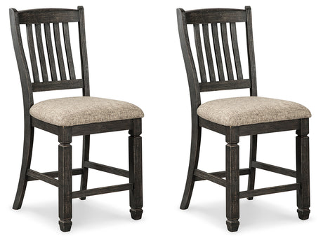 Tyler Creek 2-Piece Bar Stool in Black/Grayish Brown from Ashley - Luna Furniture