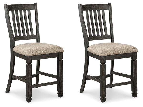 Tyler Creek Black/Grayish Brown Counter Height Barstool, Set of 2