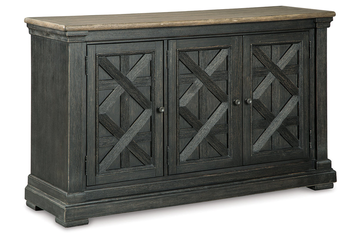 Tyler Creek Black/Grayish Brown Counter Height Dining Table and 4 Barstools with Server from Ashley Furniture - Luna Furniture