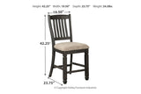 Tyler Creek Black/Grayish Brown Counter Height Dining Table and 4 Barstools with Server from Ashley Furniture - Luna Furniture
