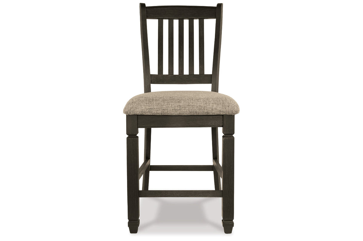 Tyler Creek Black/Grayish Brown Counter Height Table with 4 Barstools, Server and Display Cabinet from Ashley - Luna Furniture