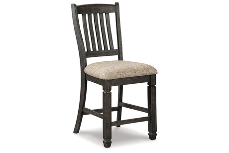 Tyler Creek Black/Grayish Brown Counter Height Table with 4 Barstools, Server and Display Cabinet from Ashley - Luna Furniture