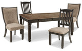 Tyler Creek Black/Grayish Brown Dining Table and 4 Chairs from Ashley - Luna Furniture